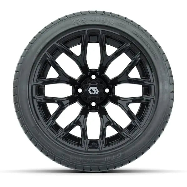 16" GTW Monaco Gloss Black Wheels with 225/40-R16 Mamba Street Tires