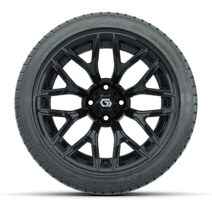 16" GTW Monaco Gloss Black Wheels with 225/40-R16 Mamba Street Tires