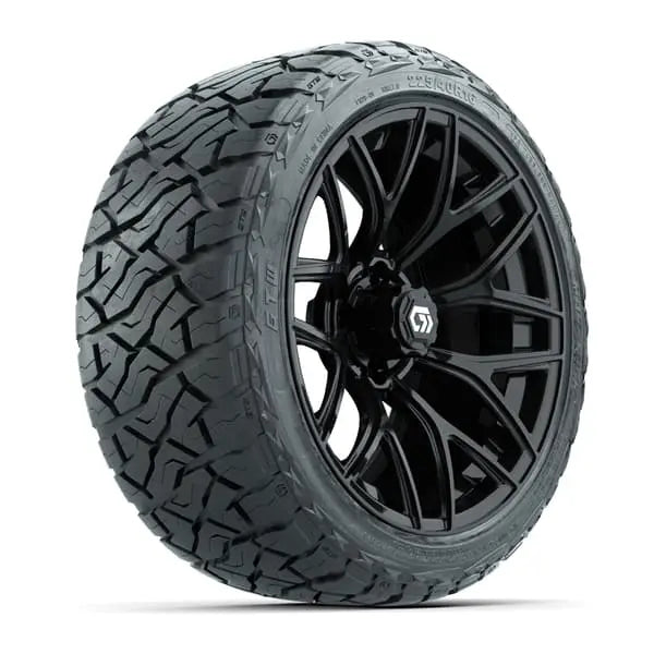 16" GTW Monaco Gloss Black Wheels with 225/40-R16 Maverick Radial AT Tires
