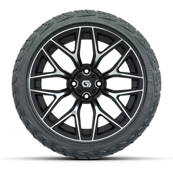16" GTW Monaco Black/Machined Wheels with 225/40-R16 Maverick Radial AT Tires