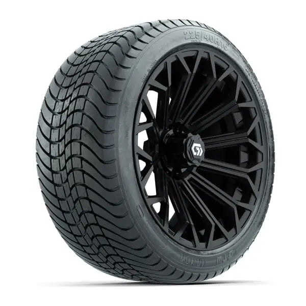 16" GTW Phantom Gloss Black Wheels with 225/40-R16 Mamba Street Tires