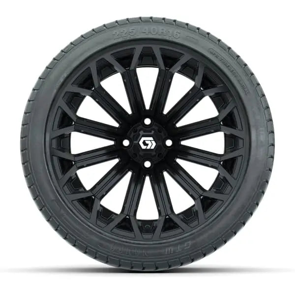 16" GTW Phantom Gloss Black Wheels with 225/40-R16 Mamba Street Tires