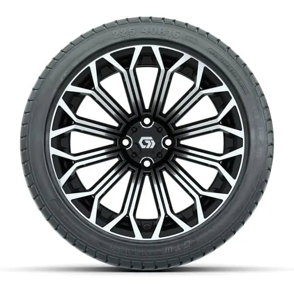 16" GTW Phantom Black/Machined Wheels with 225/40-R16 Mamba Street Tires