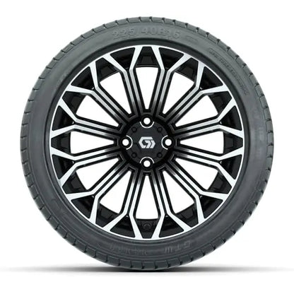 16" GTW Phantom Black/Machined Wheels with 225/40-R16 Mamba Street Tires