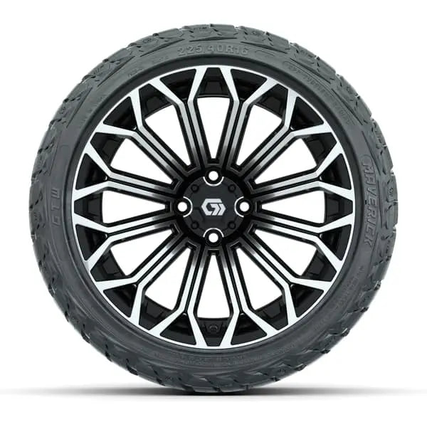16" GTW Phantom Black/Machined Wheels with 225/40-R16 Maverick Radial AT Tires