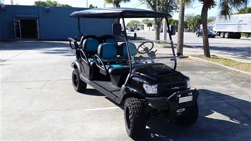 2017 Street Legal Gas Black Alpha 6 Passenger Club Car Golf Cart