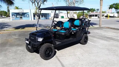 2017 Street Legal Gas Black Alpha 6 Passenger Club Car Golf Cart