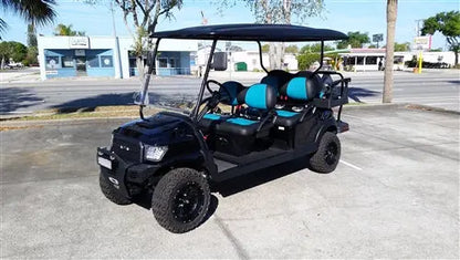 2017 Street Legal Gas Black Alpha 6 Passenger Club Car Golf Cart