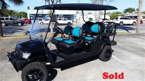 2017 Street Legal Gas Black Alpha 6 Passenger Club Car Golf Cart
