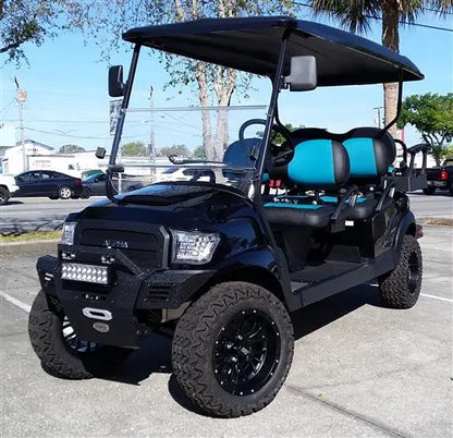 2017 Street Legal Gas Black Alpha 6 Passenger Club Car Golf Cart
