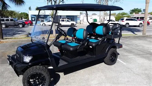2017 Street Legal Gas Black Alpha 6 Passenger Club Car Golf Cart