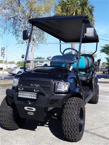 2017 Street Legal Gas Black Alpha 6 Passenger Club Car Golf Cart