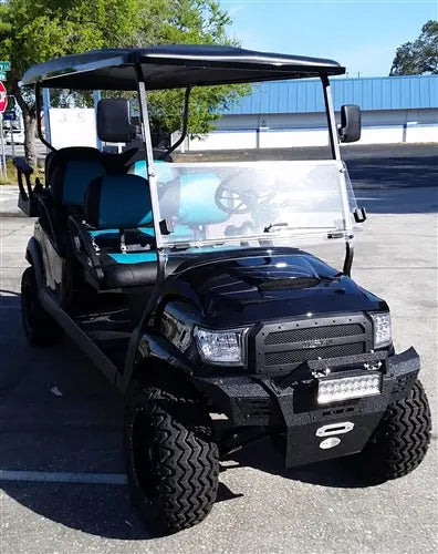 2017 Street Legal Gas Black Alpha 6 Passenger Club Car Golf Cart