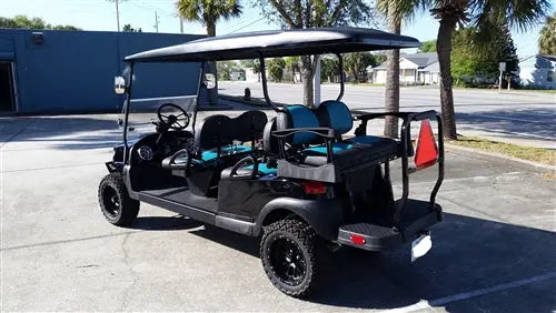 2017 Street Legal Gas Black Alpha 6 Passenger Club Car Golf Cart
