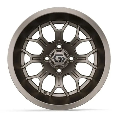 14" GTW Assault Wide Matte Bronze Wheels with Lifted Golf Cart Tire
