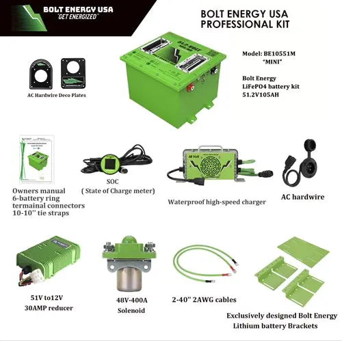 Bolt Energy 48 volt 105Ah "Mini" Golf Cart Lithium Battery Bolt