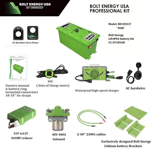 Bolt Energy 48 volt 105Ah "Thin" Golf Cart Lithium Battery Bolt