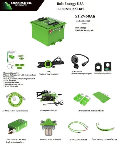 Bolt Energy 48 volt 60Ah "Fleet" Golf Cart Lithium Battery Bolt