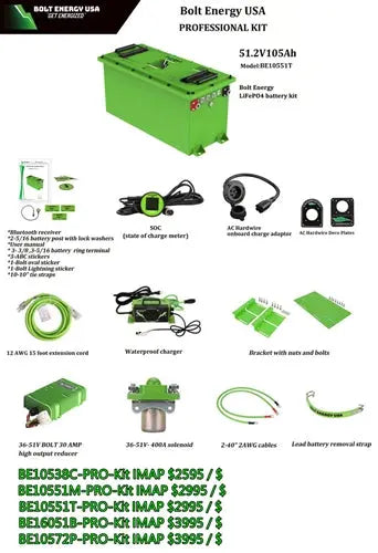Bolt Energy 48 volt 60Ah "Fleet" Golf Cart Lithium Battery Bolt