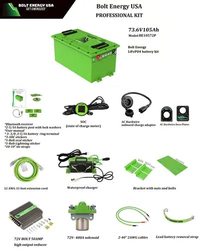 Bolt Energy 72 volt 105Ah "Power" Golf Cart Lithium Battery Bolt