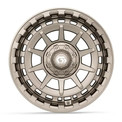 14" GTW Barricade Satin Bronze Wheels with Low Profile Golf Cart Tire