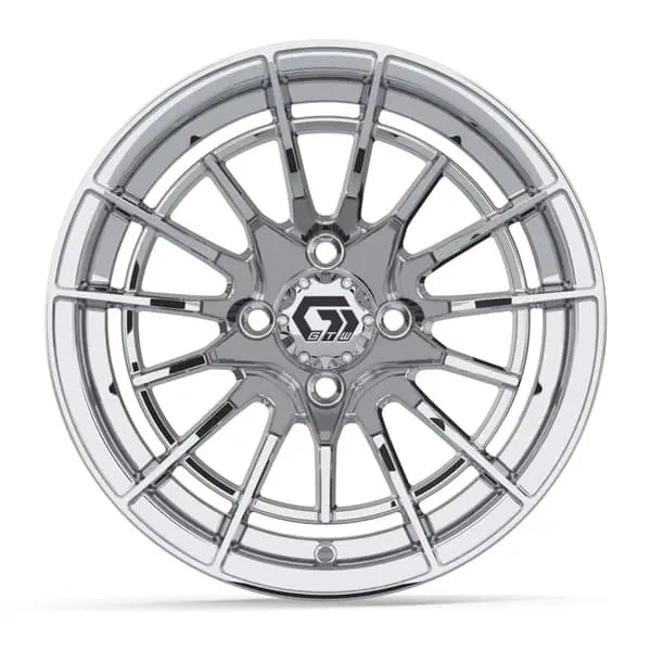 14" GTW Boost Chrome Wheels with Lifted Golf Cart Tire