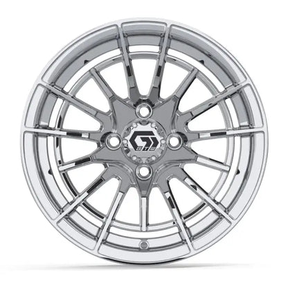 14" GTW Boost Chrome Wheels with Lifted Golf Cart Tire