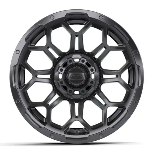 14" GTW Bravo Matte Black Wheels with Low Profile Golf Cart Tire