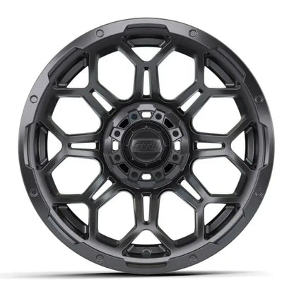14" GTW Bravo Matte Black Wheels with Low Profile Golf Cart Tire
