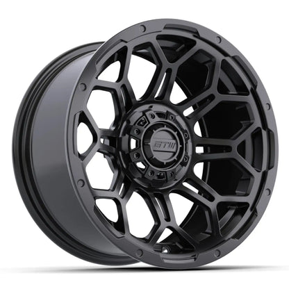 14" GTW Bravo Matte Black Wheels with Low Profile Golf Cart Tire