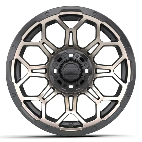 14" GTW Bravo Matte Bronze Wheels with Low Profile Golf Cart Tire
