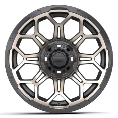 14" GTW Bravo Matte Bronze Wheels with Low Profile Golf Cart Tire
