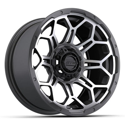 14" GTW Bravo Matte Grey Wheels with Low Profile Golf Cart Tire