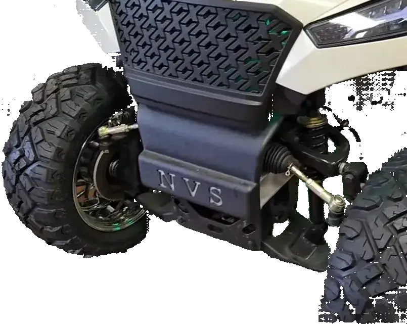 White Navitas aluminum chassis with plastic "NVS" bumper