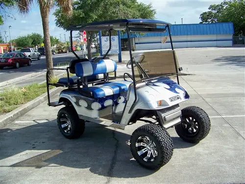 EZGO TXT Electric Blue & Silver Tribal Axe Golf Cart ECCGC My Store
