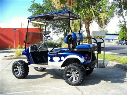 EZGO TXT Electric Blue & Silver Tribal Axe Golf Cart ECCGC My Store