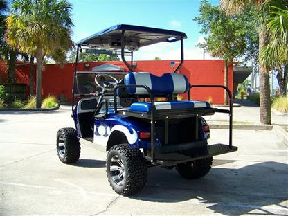 EZGO TXT Electric Blue & Silver Tribal Axe Golf Cart ECCGC My Store