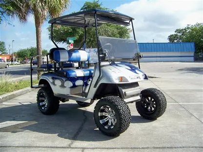 EZGO TXT Electric Blue & Silver Tribal Axe Golf Cart ECCGC My Store