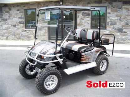 EZGO TXT Electric Silver Black Pinstripe Golf Cart ECCGC My Store