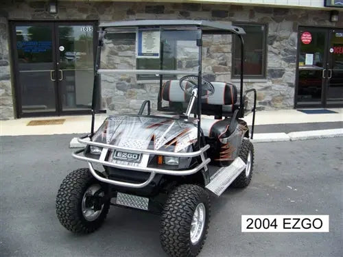 EZGO TXT Electric Silver Black Pinstripe Golf Cart ECCGC My Store