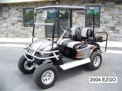 EZGO TXT Electric Silver Black Pinstripe Golf Cart ECCGC My Store