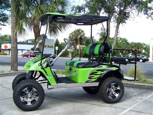 EZGO TXT Gas Green & Black Tribal Flame Golf Cart ECCGC My Store