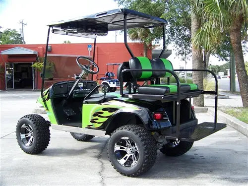 EZGO TXT Gas Green & Black Tribal Flame Golf Cart ECCGC My Store