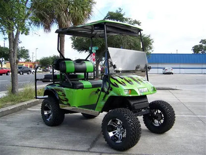 EZGO TXT Gas Green & Black Tribal Flame Golf Cart ECCGC My Store