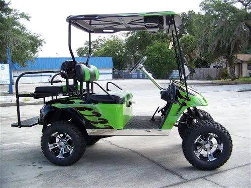 EZGO TXT Gas Green & Black Tribal Flame Golf Cart ECCGC My Store