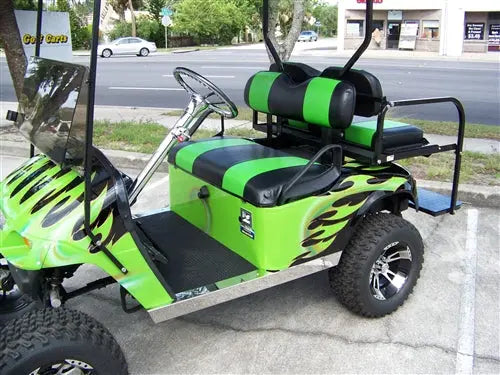 EZGO TXT Gas Green & Black Tribal Flame Golf Cart ECCGC My Store
