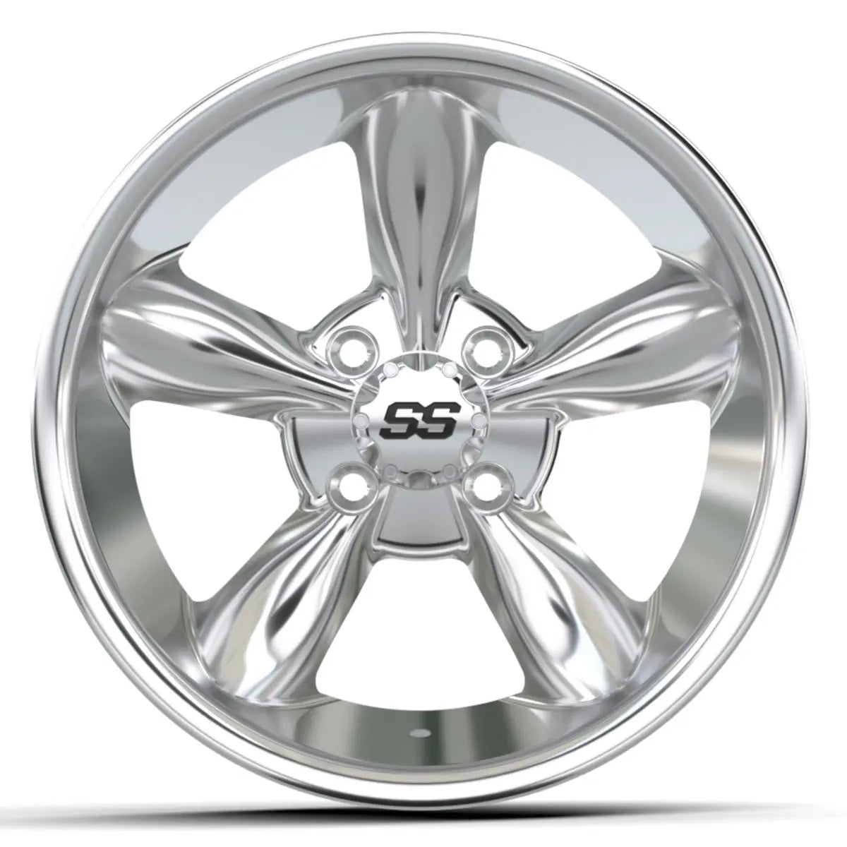 14" GTW Godfather Chrome Wheels with Low Profile Golf Cart Tire
