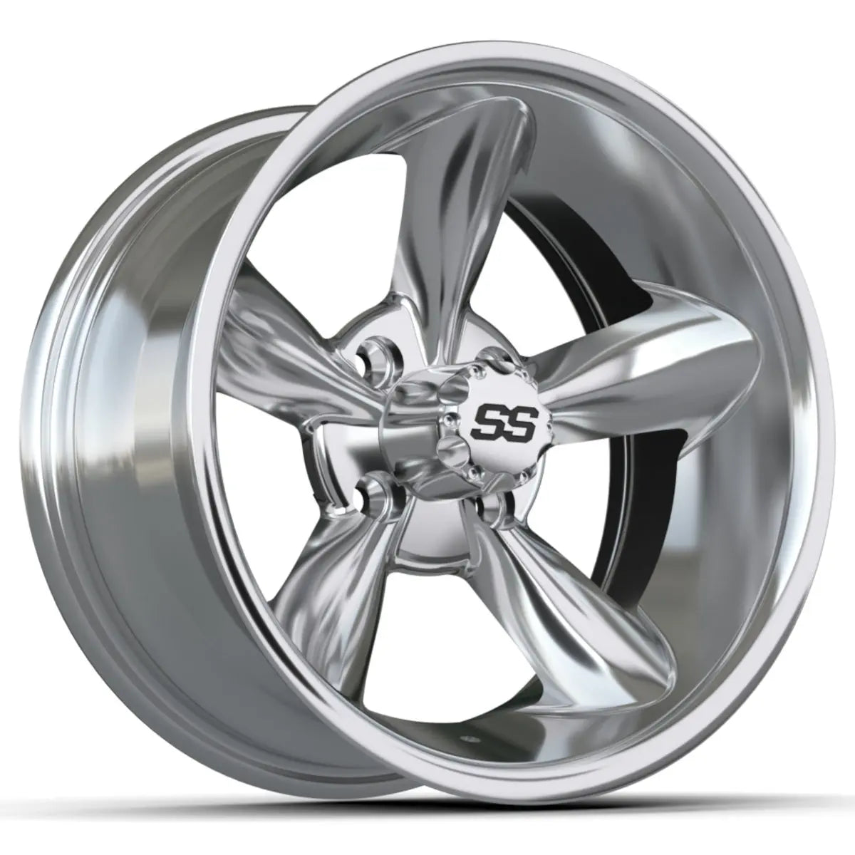 14" GTW Godfather Chrome Wheels with Low Profile Golf Cart Tire