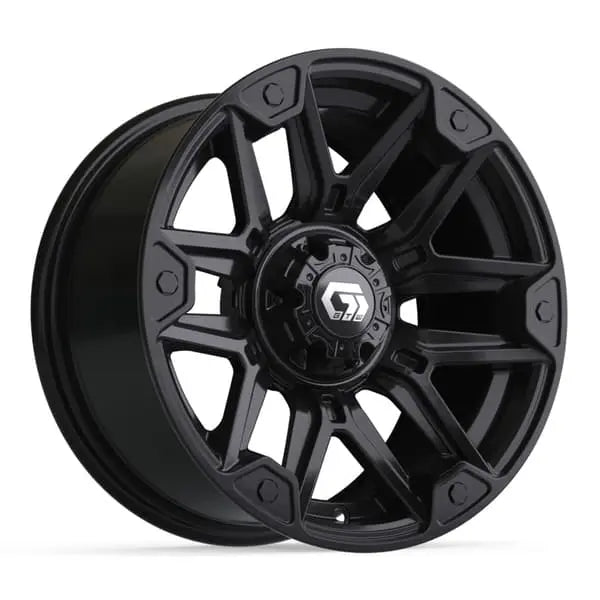 14" GTW Graffiti Gloss Black Wheels with Low Profile Golf Cart Tire