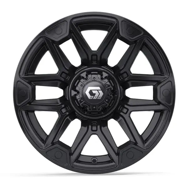 14" GTW Graffiti Gloss Black Wheels with Low Profile Golf Cart Tire